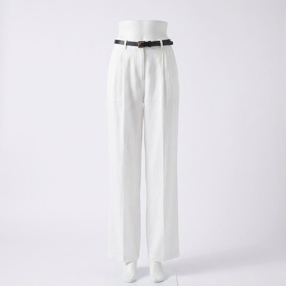 NEW ANINE BING carrie linen blend pants in white linen